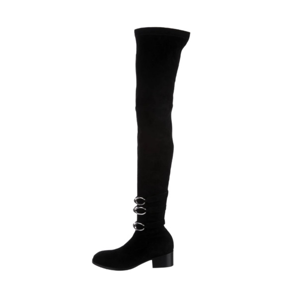 BALENCIAGA Suede Round-Toe Thigh-High Boot tieland - Picture 6 of 8
